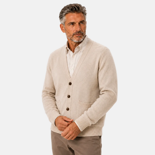Men´s Cotton Knit V-Neck Cardigan