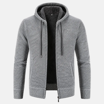 Fleece-Lined Knit Hoodie