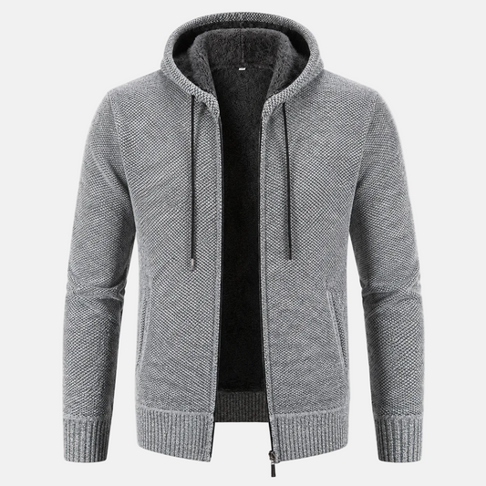 Strick-Hoodie mit Fleecefutter