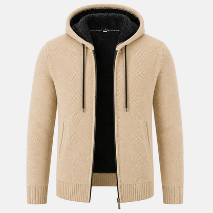 Fleece-Lined Knit Hoodie