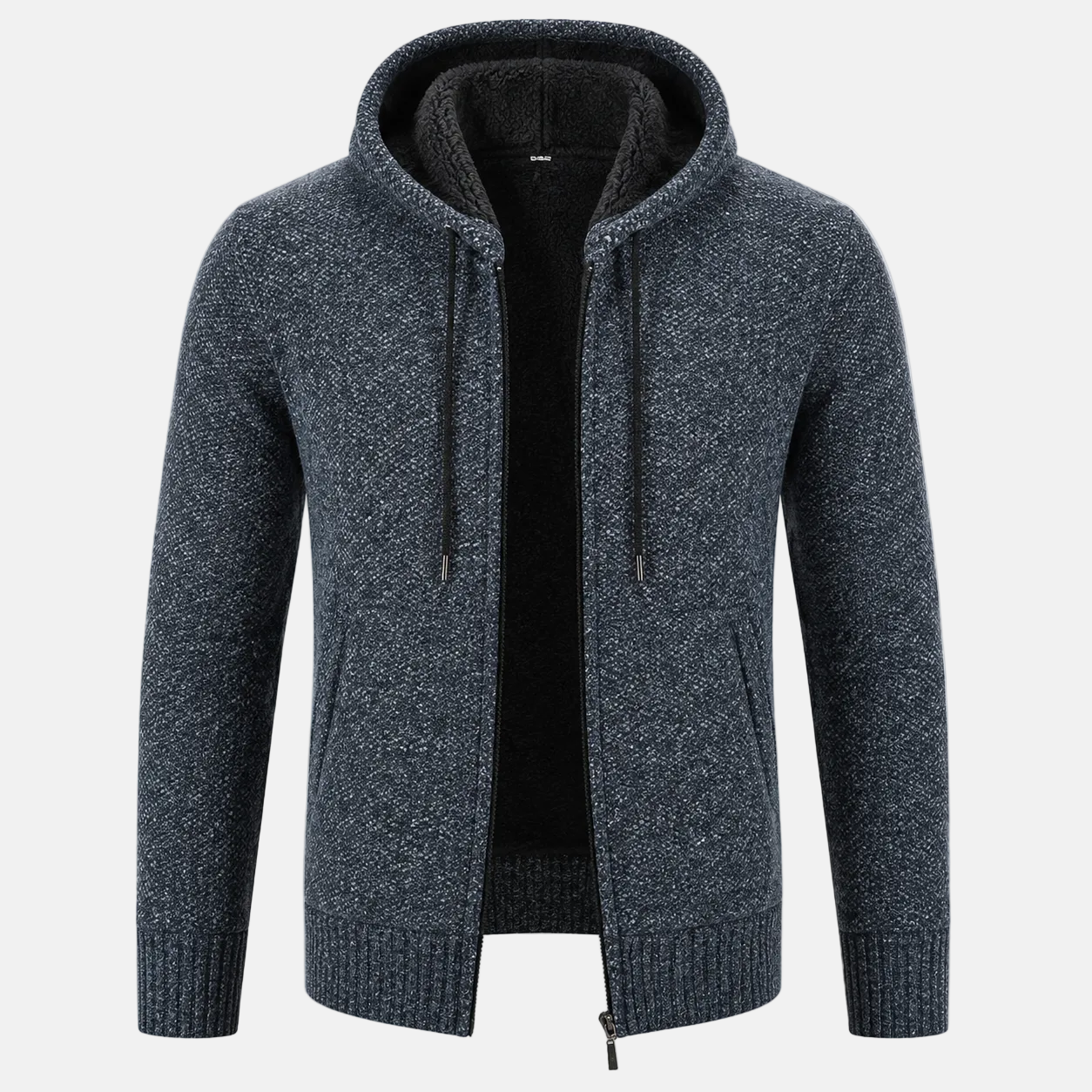 Fleece-Lined Knit Hoodie