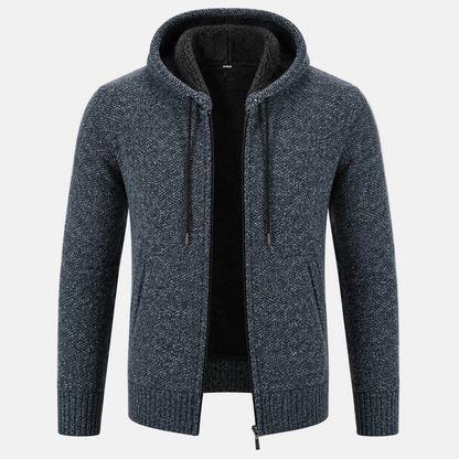 Fleece-Lined Knit Hoodie
