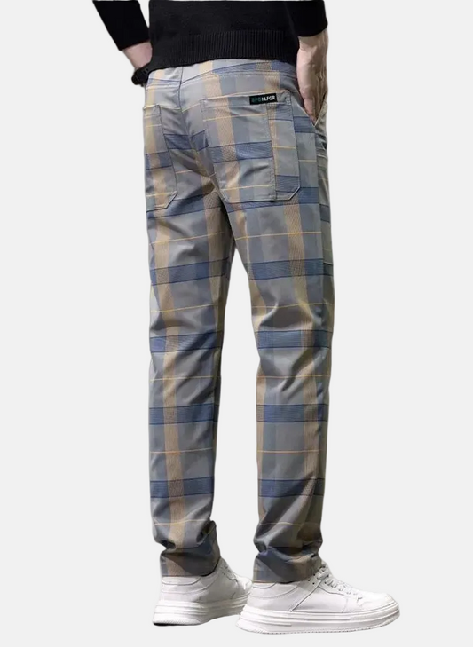 Casual Pants Plaid Slim Fit