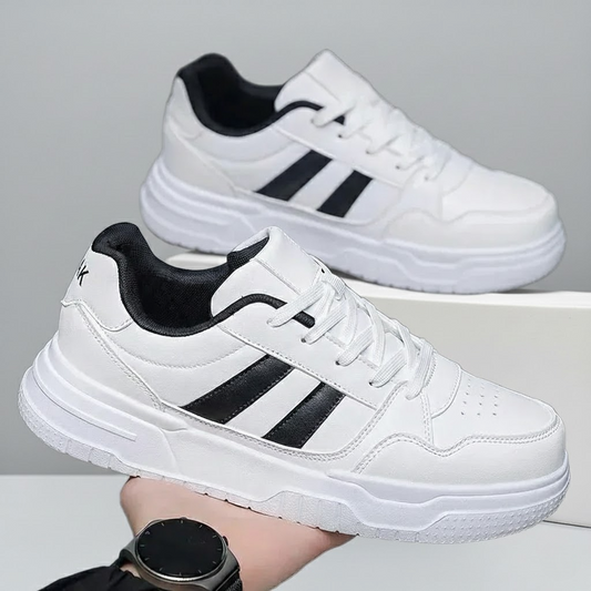 Leather Sneakers Elevated Sole Design